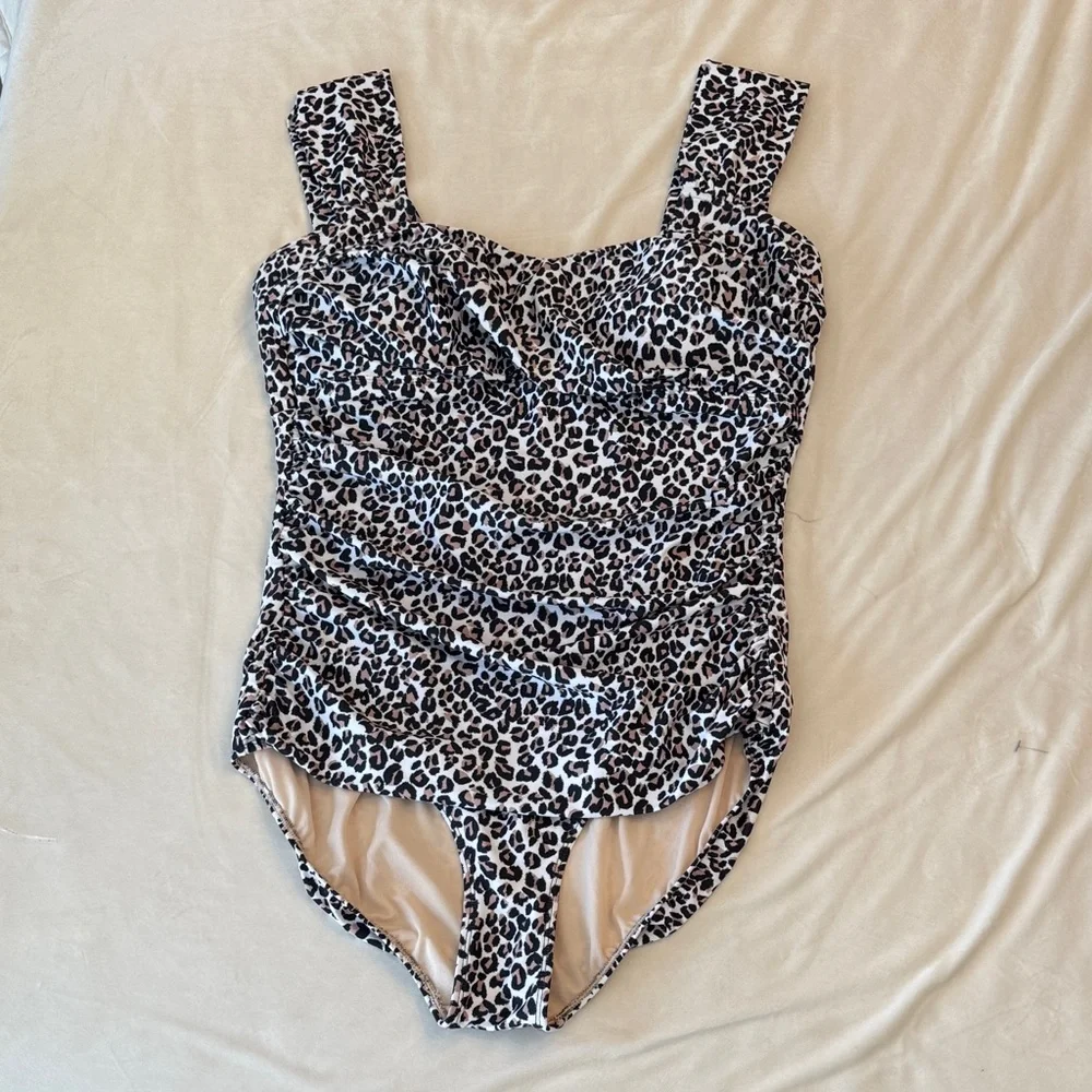 Albion The Savannah Leopard Print One-Piece Swimsuit, sz XL - Picture 4 of 10